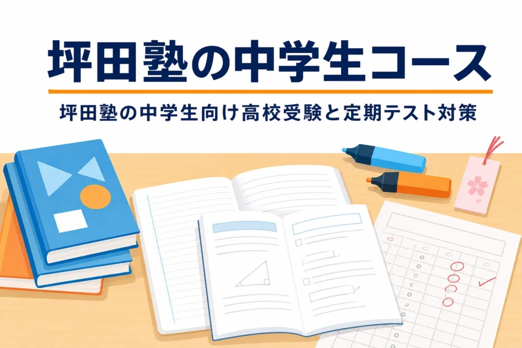 坪田塾の中学生コースの高校受験・内申点・定期テスト対策を紹介する記事のアイキャッチ