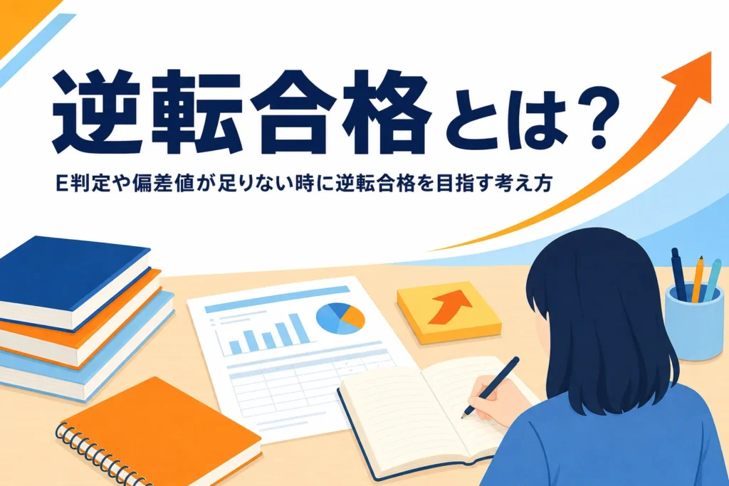 逆転合格の意味とE判定から合格を目指す考え方を紹介する記事のアイキャッチ