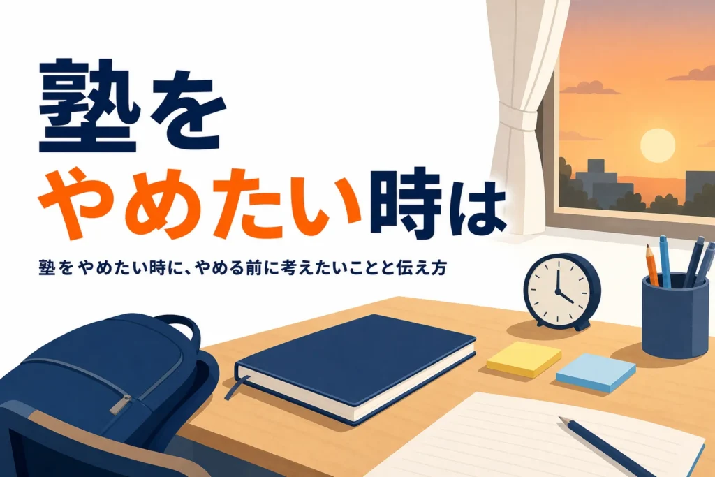 塾をやめたい時に考えたいことと親や塾への伝え方を紹介する記事のアイキャッチ
