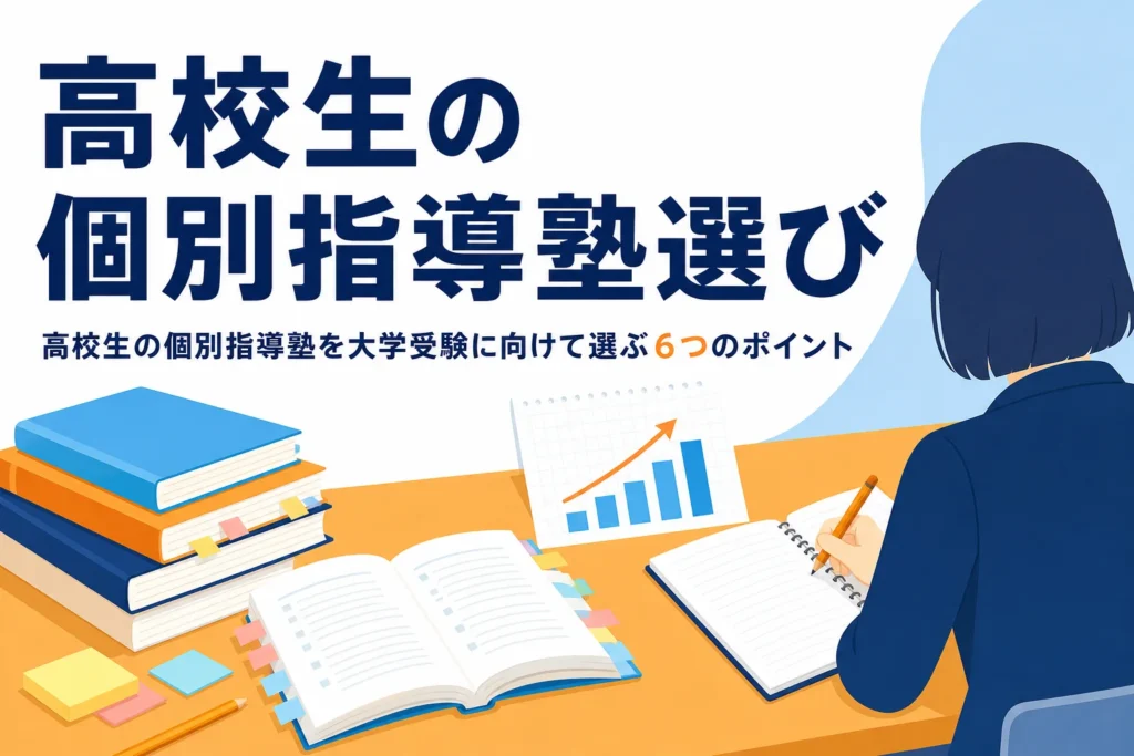 高校生が大学受験に向けて個別指導塾を選ぶ時の6つのチェックポイントを紹介する記事のアイキャッチ