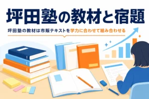 坪田塾の教材の選び方と予習型の宿題の進め方を紹介する記事のアイキャッチ
