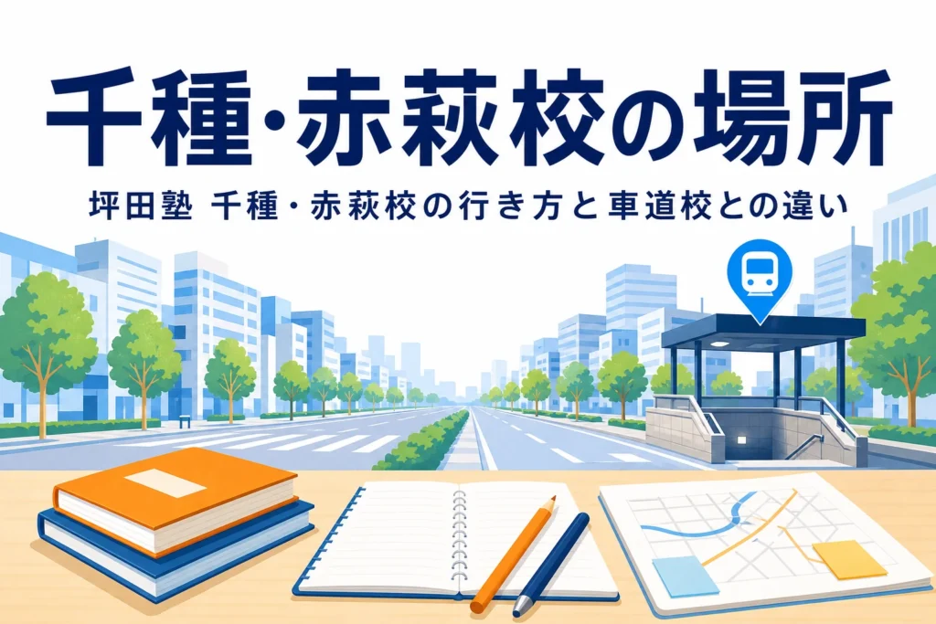 坪田塾 千種・赤萩校の場所と車道駅からの行き方、車道校との違いを紹介する記事のアイキャッチ