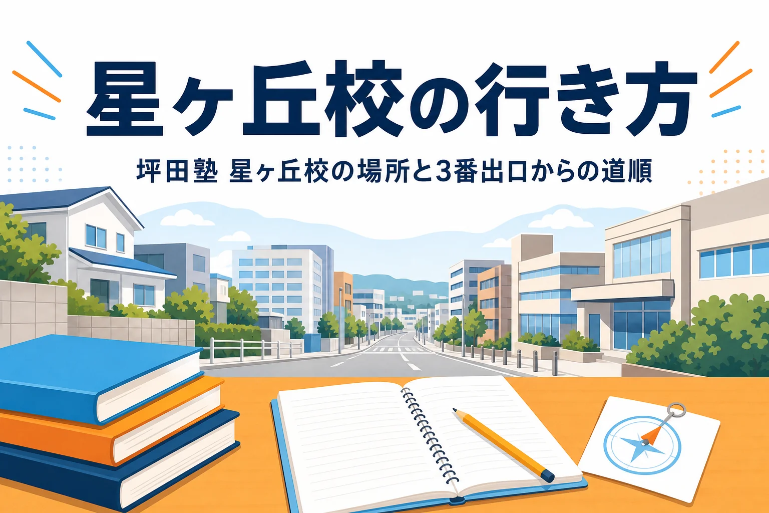 坪田塾 星ヶ丘校の場所と星ヶ丘駅3番出口からの行き方を紹介する記事のアイキャッチ