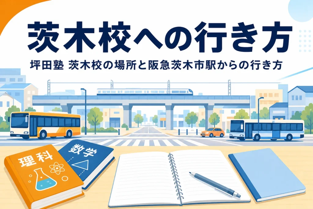 坪田塾 茨木校の場所と阪急茨木市駅からの行き方を紹介する記事のアイキャッチ