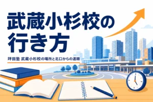 坪田塾 武蔵小杉校の場所と武蔵小杉駅北口からの行き方を紹介する記事のアイキャッチ
