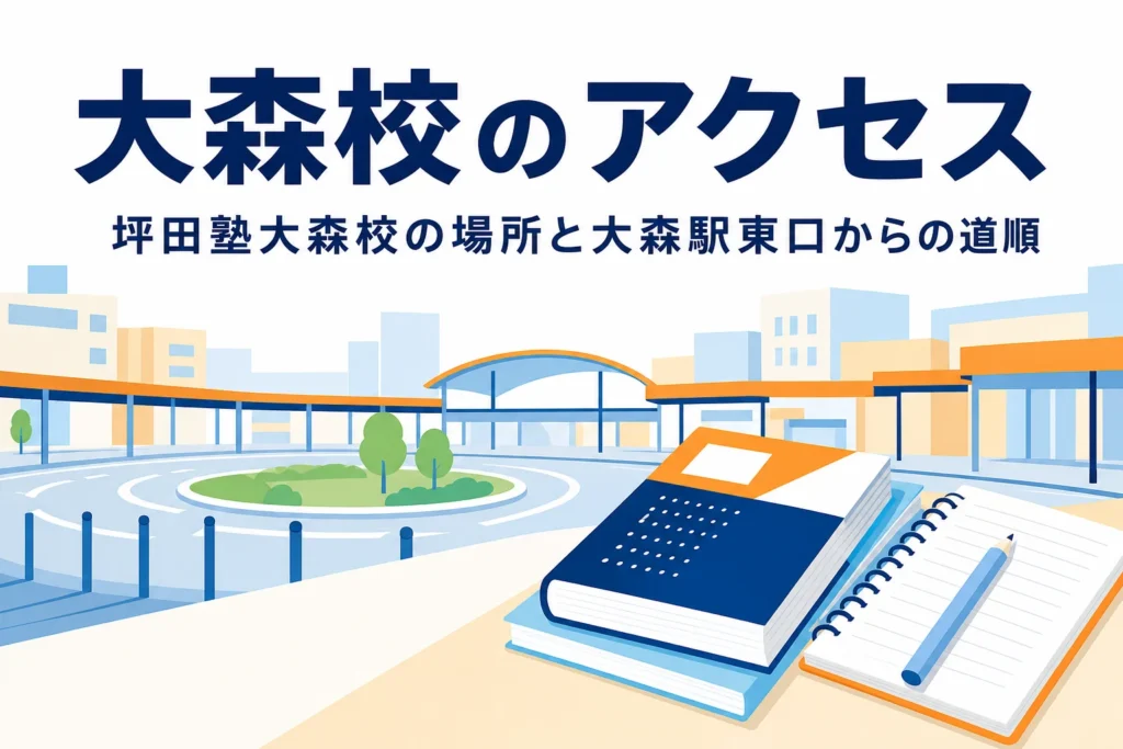坪田塾大森校の場所と大森駅東口からのアクセスを紹介する記事のアイキャッチ