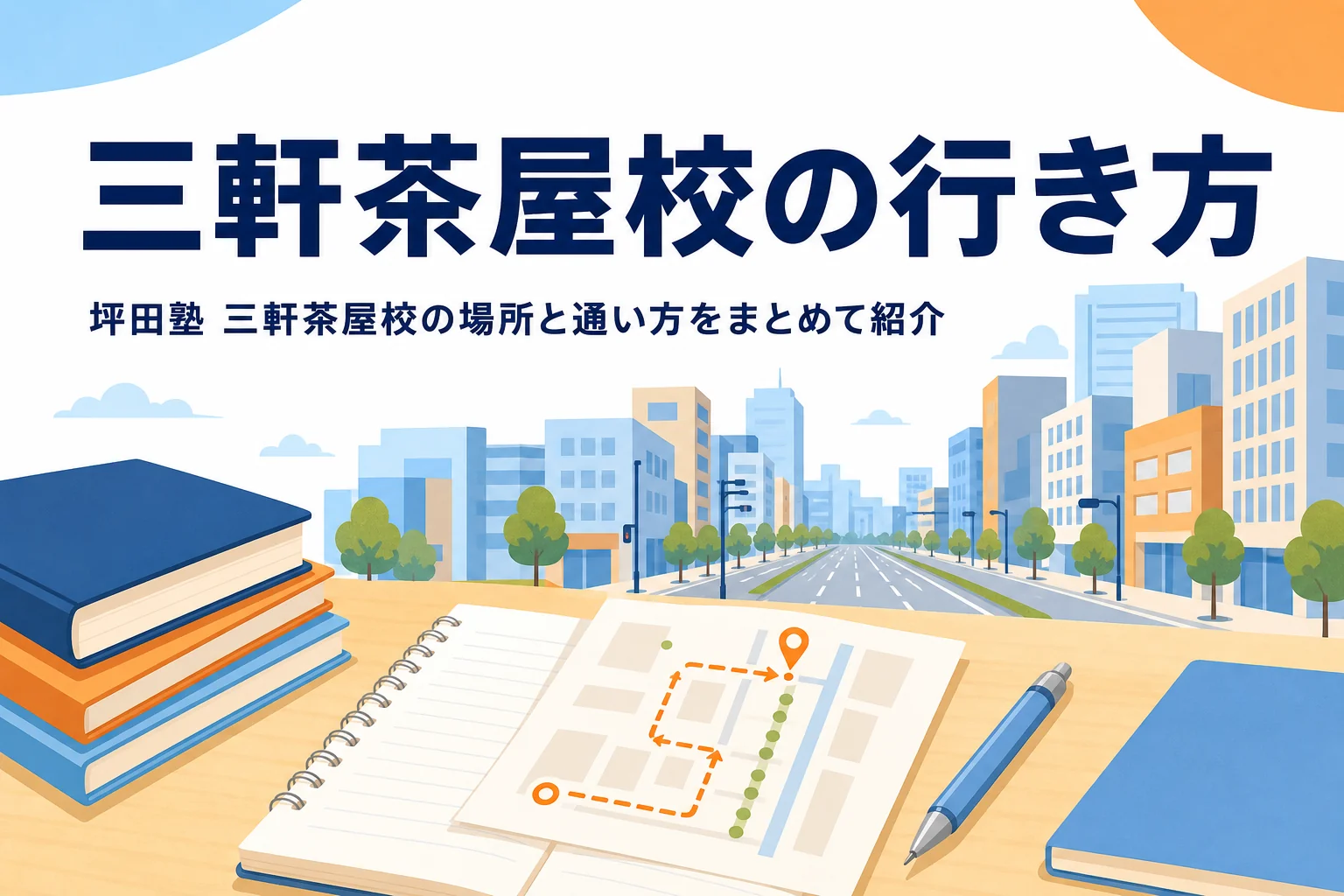 坪田塾 三軒茶屋校の場所と三軒茶屋駅からの行き方を紹介する記事のアイキャッチ