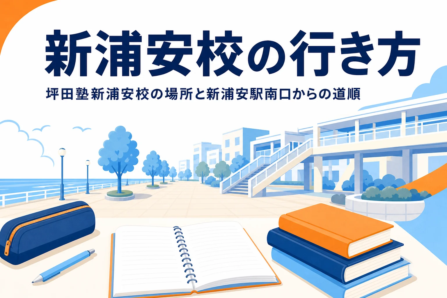 坪田塾新浦安校の場所と新浦安駅からの行き方を紹介する記事のアイキャッチ