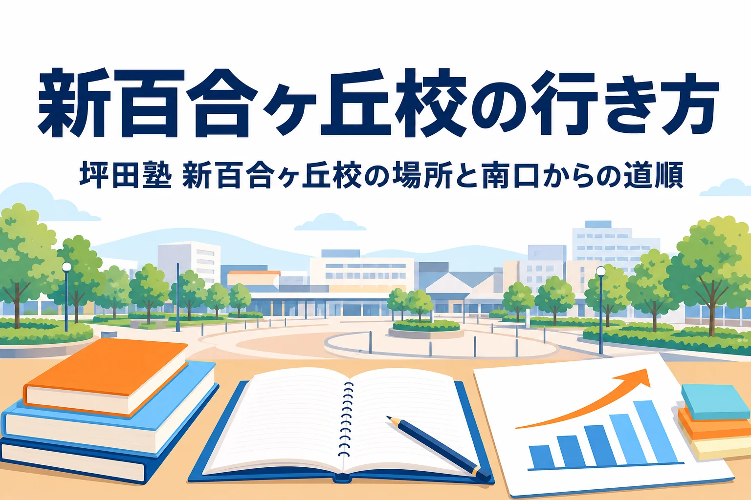 坪田塾 新百合ヶ丘校の場所と新百合ヶ丘駅南口からの行き方を紹介する記事のアイキャッチ