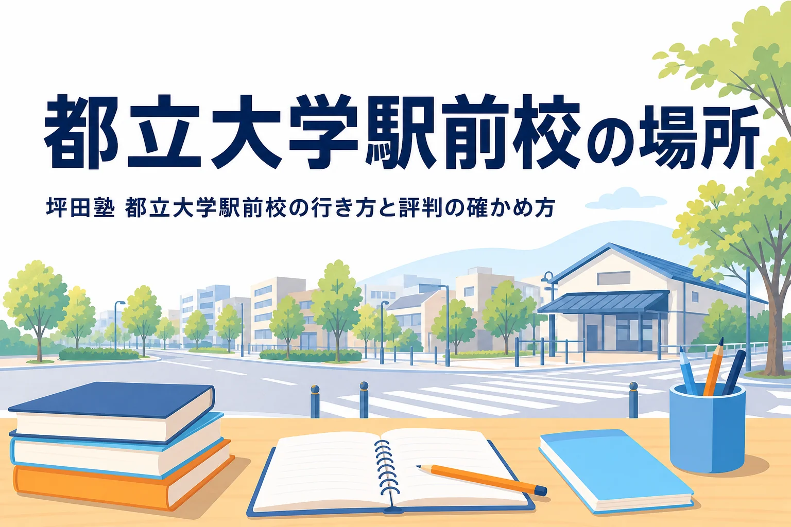 坪田塾 都立大学駅前校の場所と都立大学駅からの行き方、評判の確かめ方を紹介する記事のアイキャッチ
