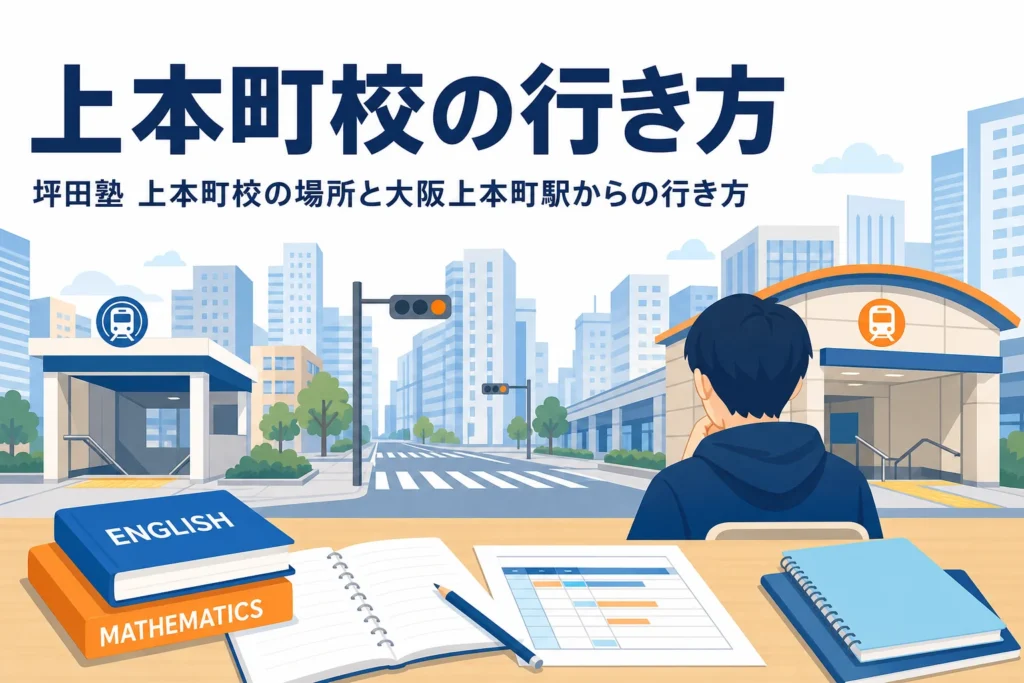 坪田塾 上本町校の場所と大阪上本町駅からの行き方を紹介する記事のアイキャッチ