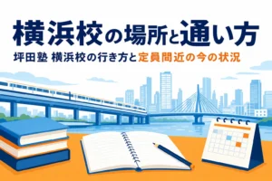 坪田塾 横浜校の場所と横浜駅きた西口からの行き方、定員間近の状況を紹介する記事のアイキャッチ