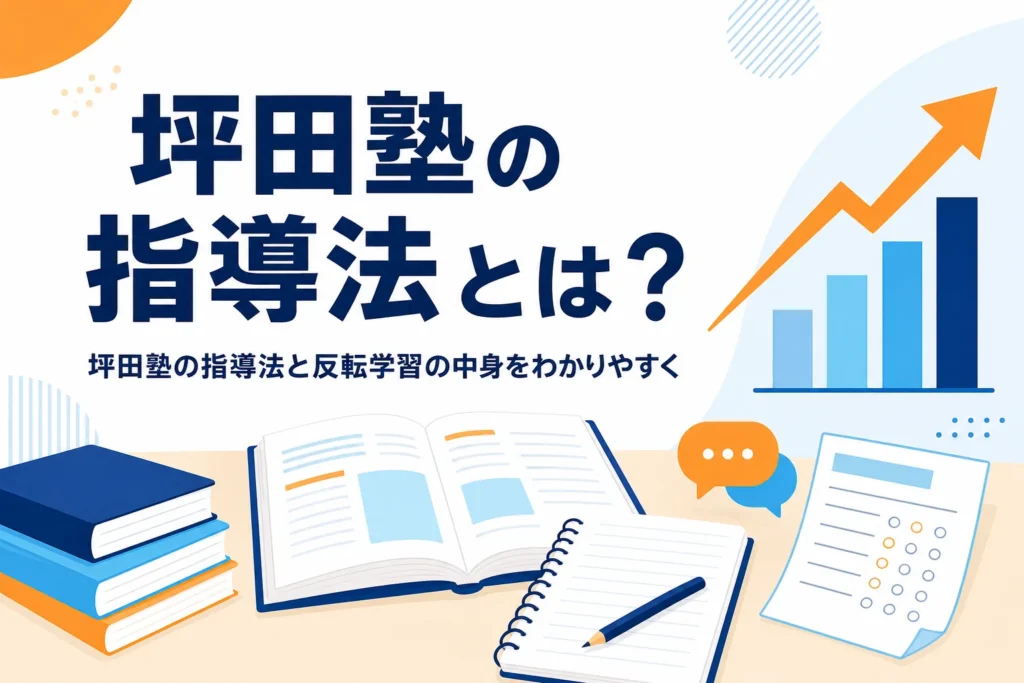 坪田塾の指導法である教えない、支える指導と反転学習を紹介する記事のアイキャッチ