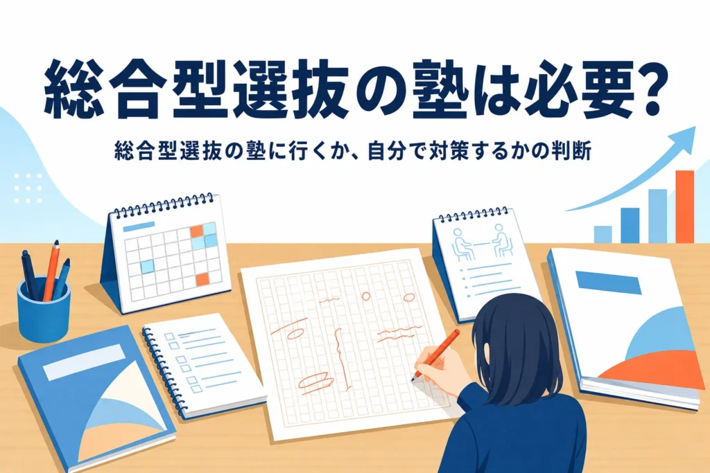 総合型選抜の塾に行くべきか、自分で対策する場合との違いを紹介する記事のアイキャッチ