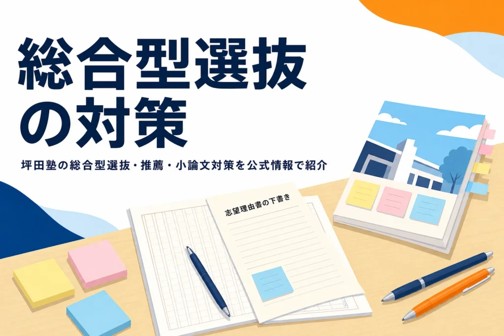 坪田塾の総合型選抜・推薦・小論文対策と志望理由書・面接の準備を紹介する記事のアイキャッチ